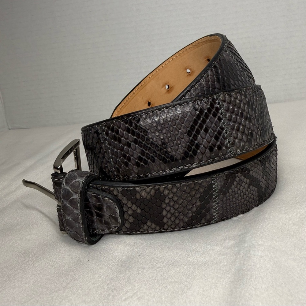 Men's Vero Pitone Black Snakeskin Belt